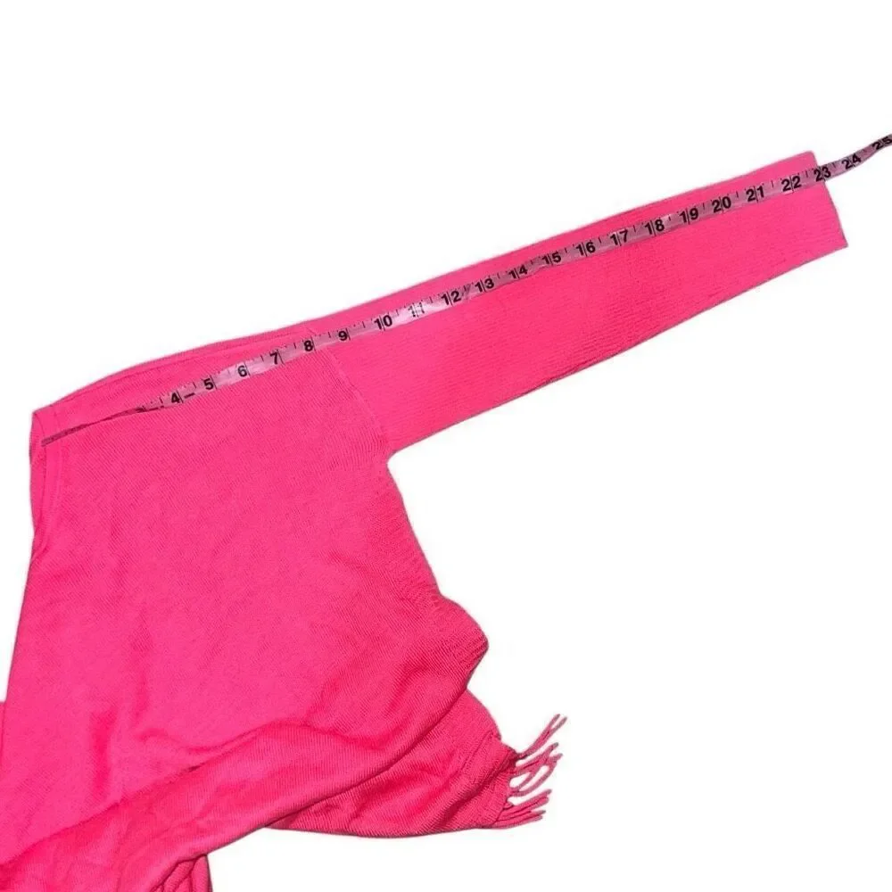 Lilly Pulitzer Girls Ramona Fringe Sweater Hot Pink Oversized Knit size XL 12-14